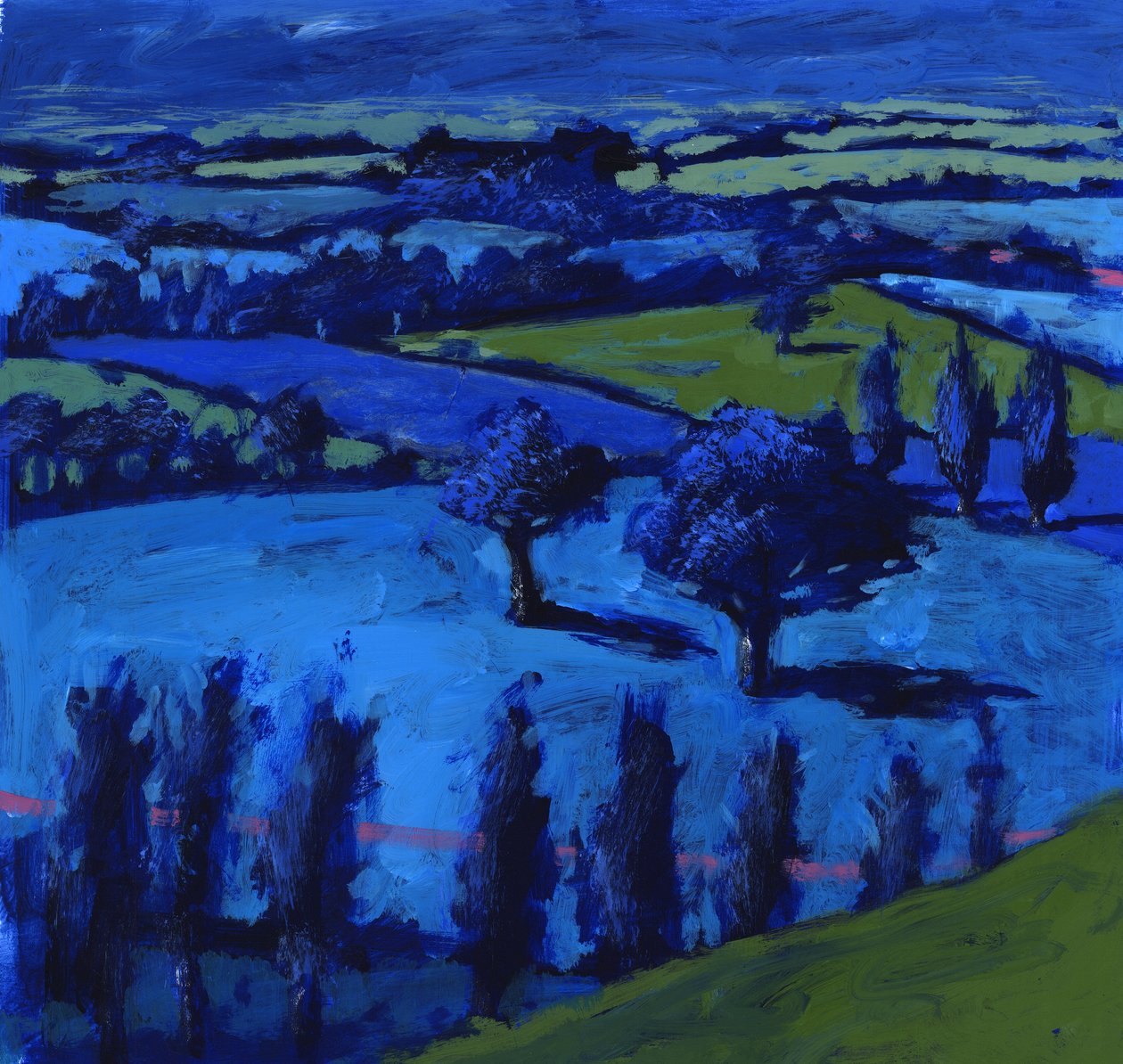 Modrá krajina, 2009 (akryl na palubě) od Paul Powis