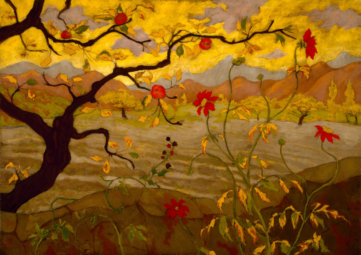 Jabloň a červené ovoce, kolem roku 1902 od Paul Elie Ranson