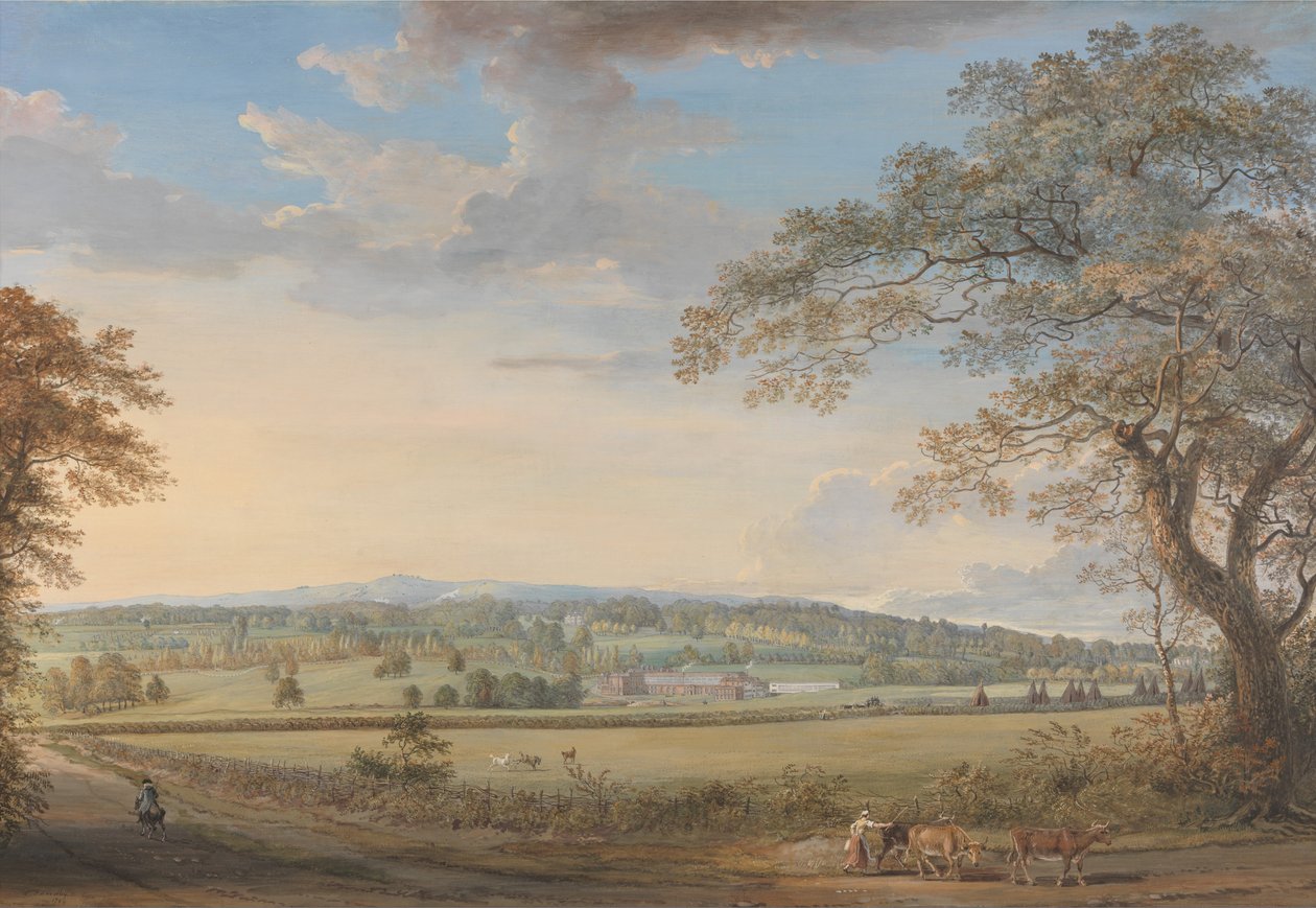 Pohled na Vintery v Boxley v Kentu s tureckými papírnami pana Whatmanse od Paul Sandby