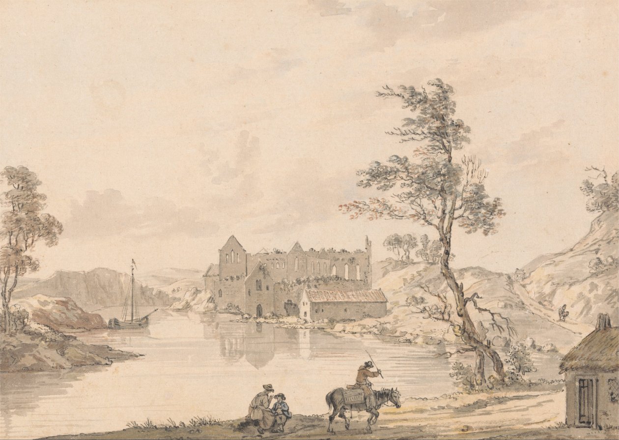 Opatství Askeaton poblíž Limericku, Irsko na řece Deel od Paul Sandby