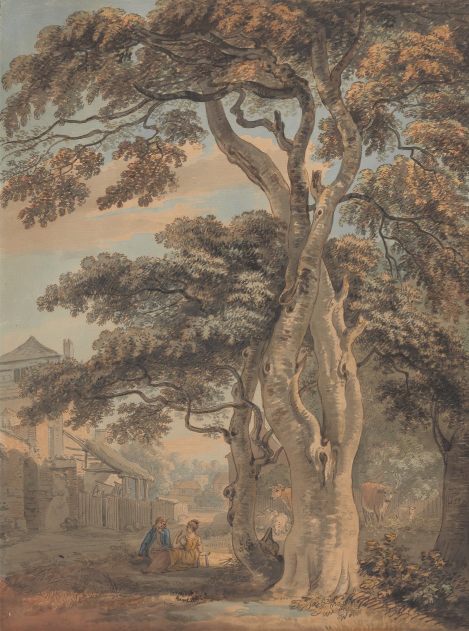 Pár na dvoře od Paul Sandby