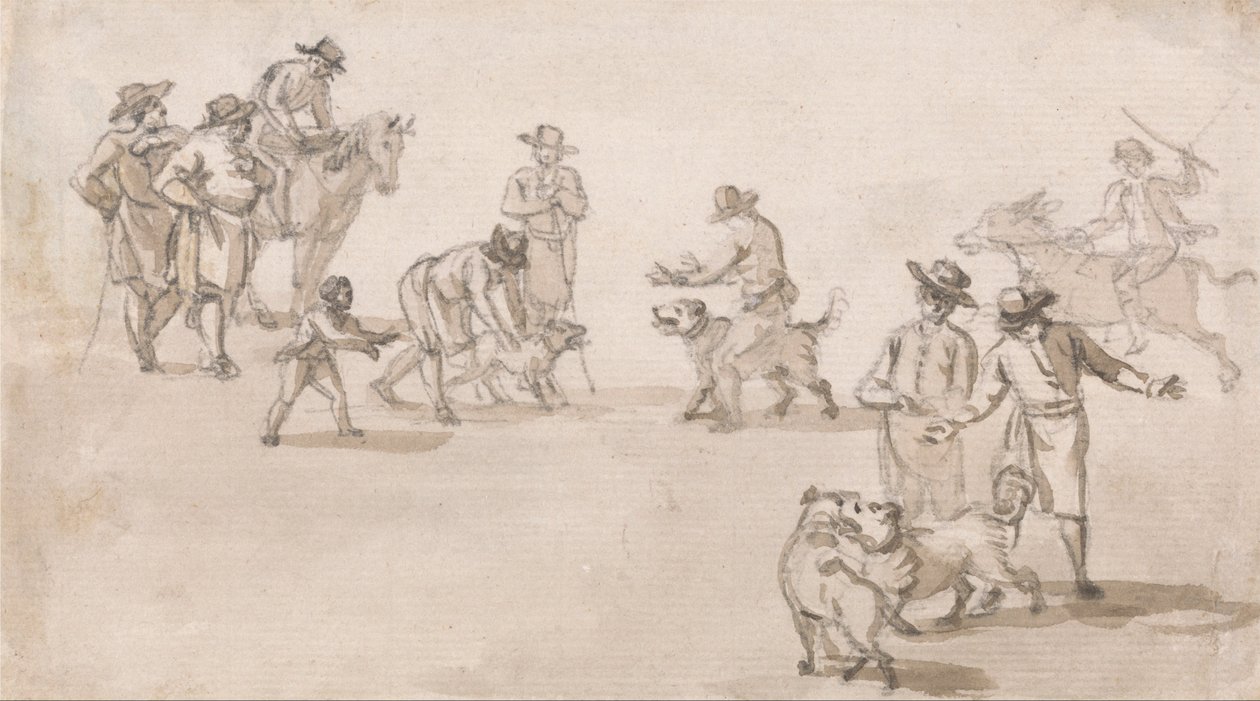 Skupina figurek- souboj od Paul Sandby