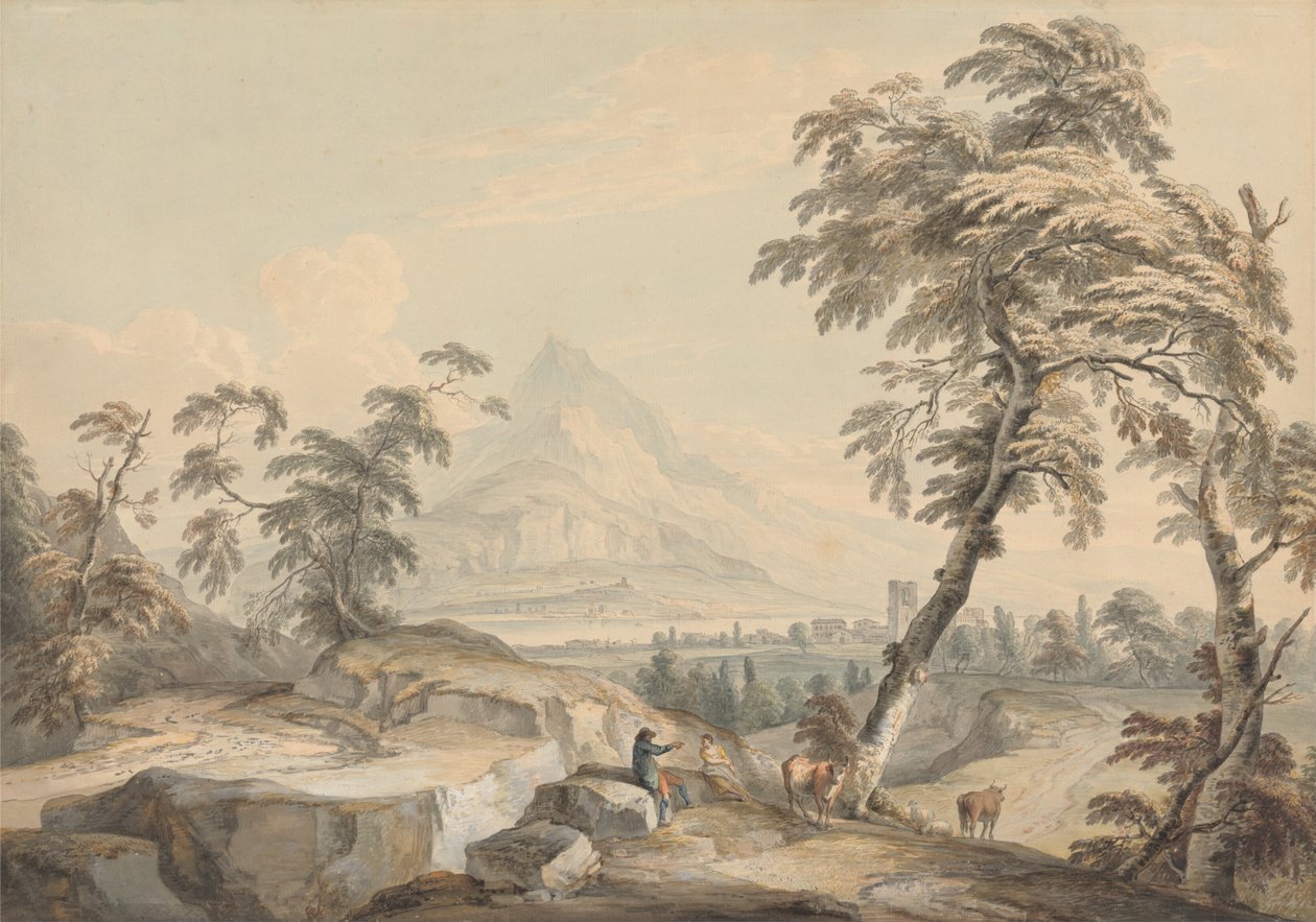 Italská krajina s cestovateli od Paul Sandby