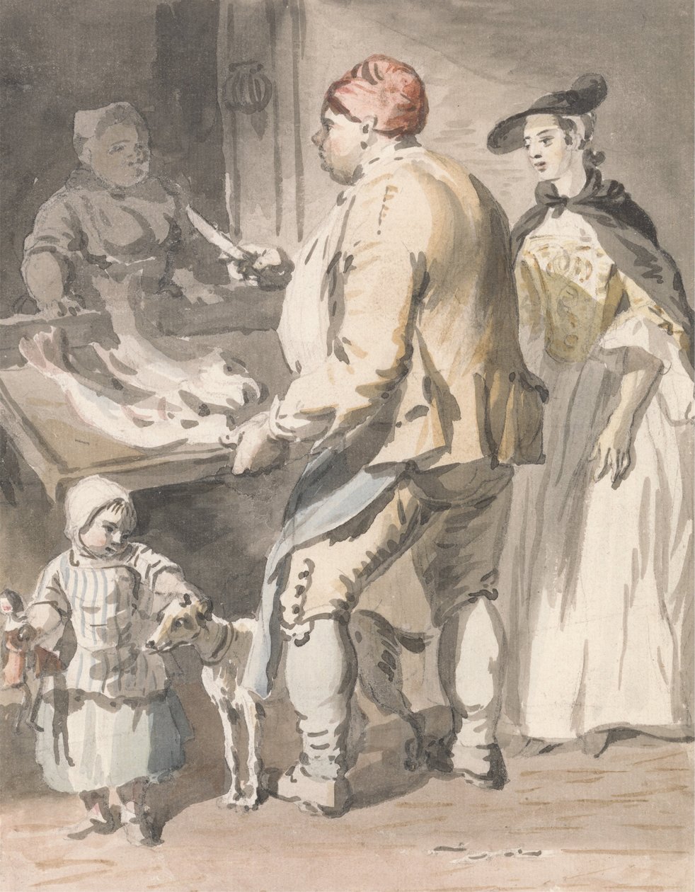 London Cries- Prodavač ryb od Paul Sandby