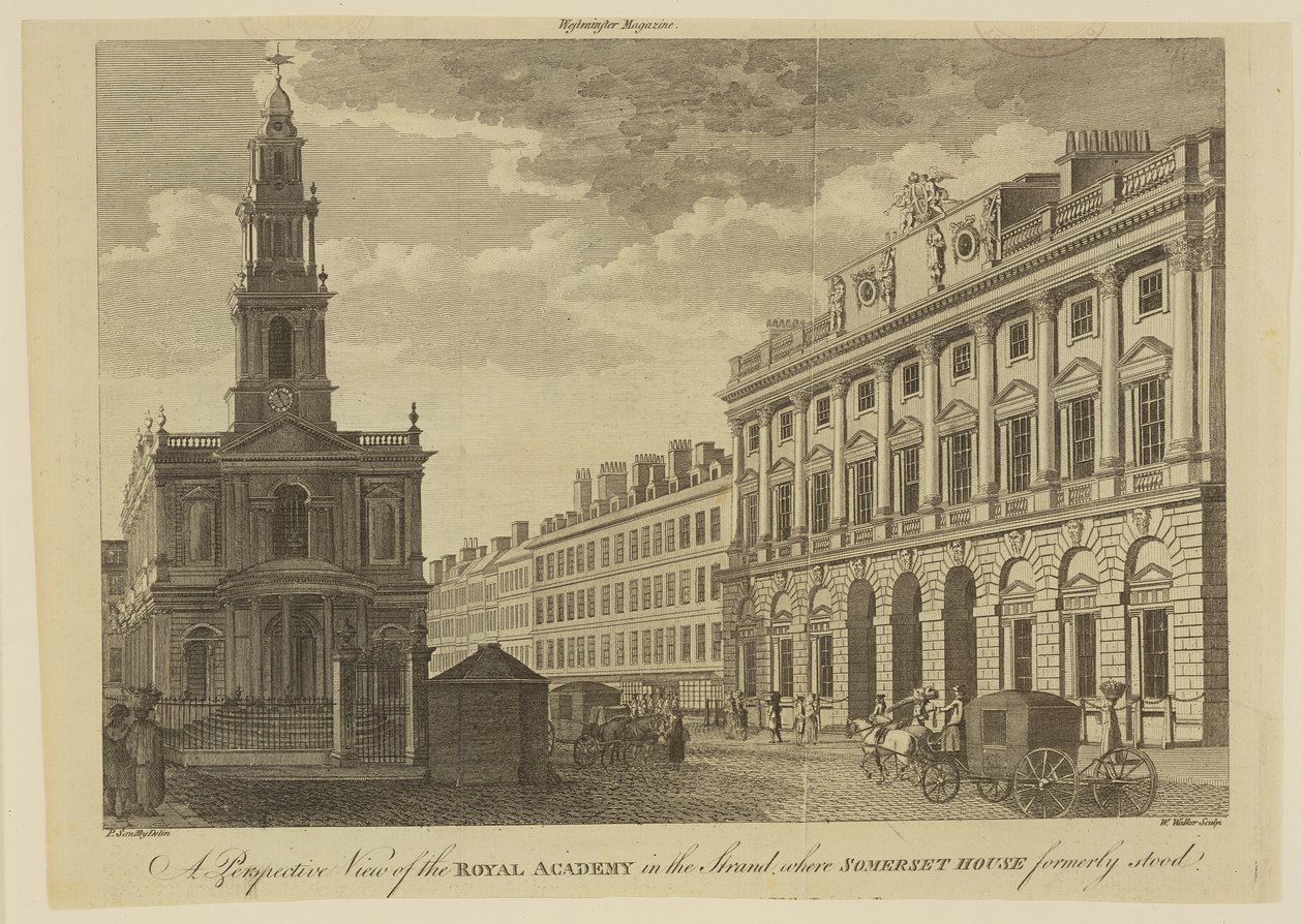 Perspektivní pohled na Královskou akademii umění, vyryl W. Walker (fl.1775-92) 1795 od Paul Sandby