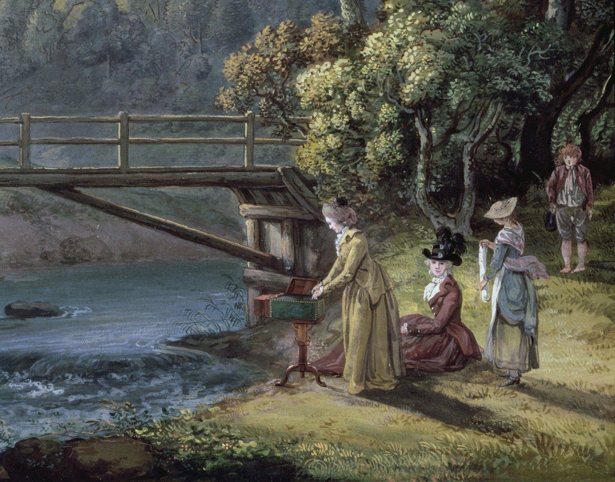 Zámek Roslin, Midlothian (wc a kvaš na papíře) (detail 111945) od Paul Sandby