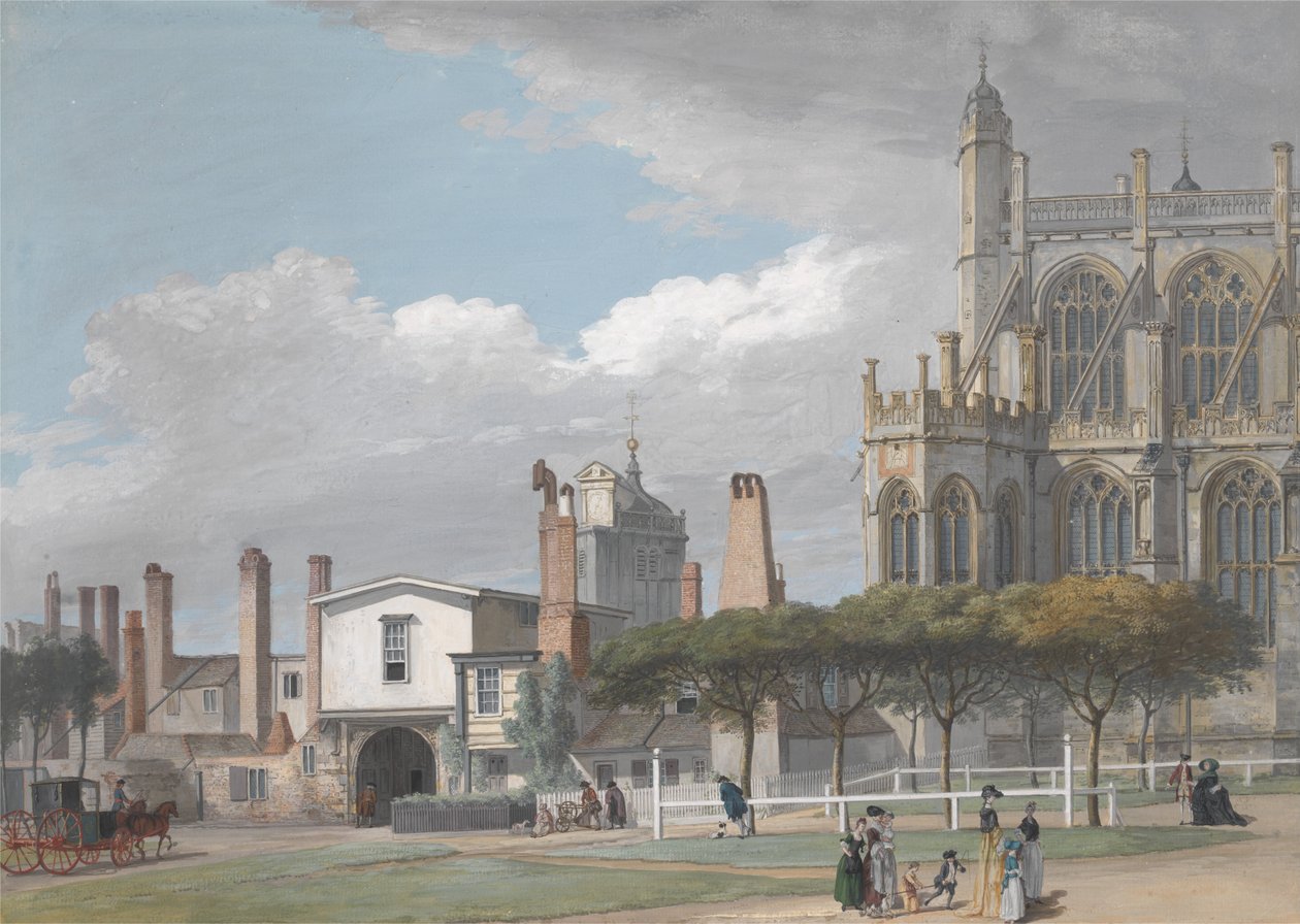 Kaple sv. Jiří, Windsor a vchod do zpívajícího mužského kláštera od Paul Sandby