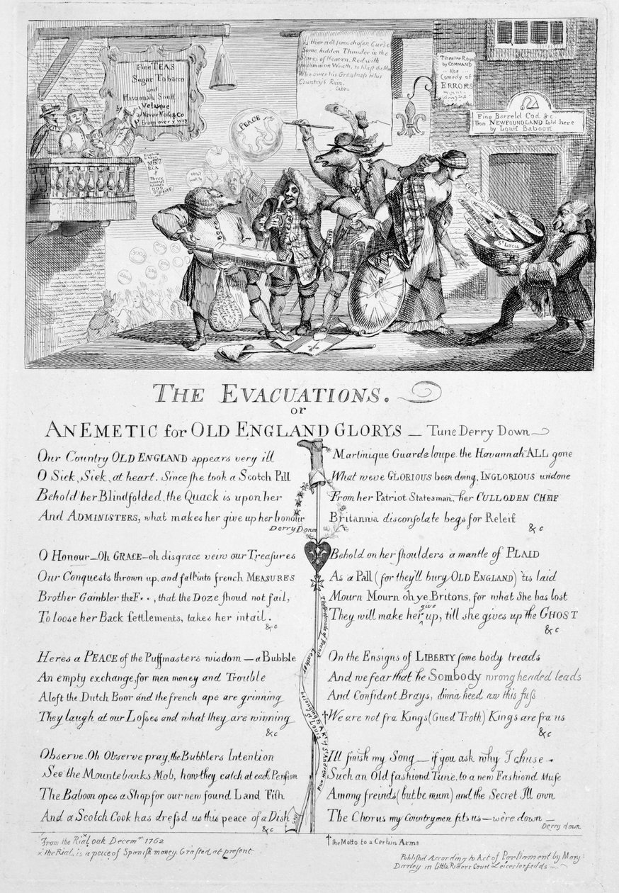 Evakuace aneb An Emetic for Old England Glorys, 1762 od Paul Sandby