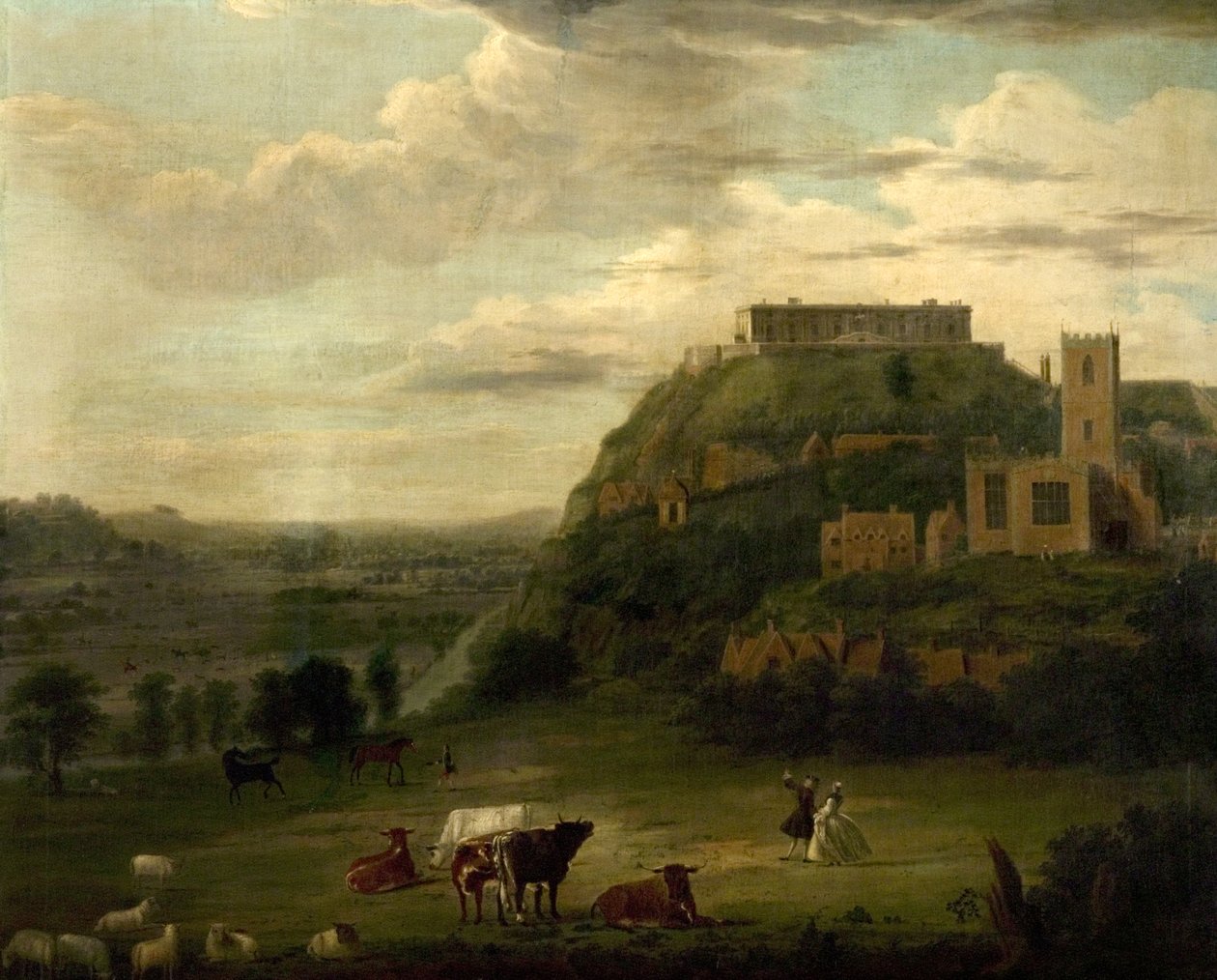 Pohled na hrad Nottingham s kostelem a domy svatého Mikuláše, c.1742-50 od Paul Sandby