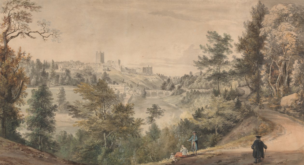 Pohled na hrad Richmond, Yorkshire od Paul Sandby