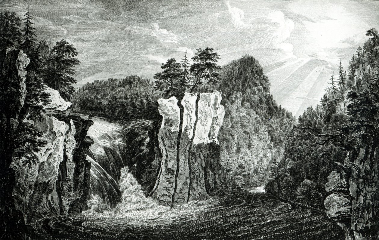 Pohled na vodopád řeky Passaic, New Jersey od Paul Sandby