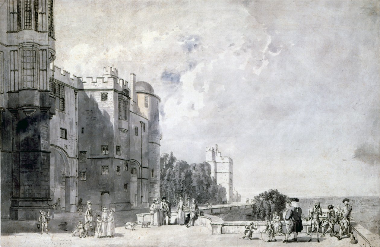 Hrad Windsor: Terasa při pohledu na západ od Paul Sandby
