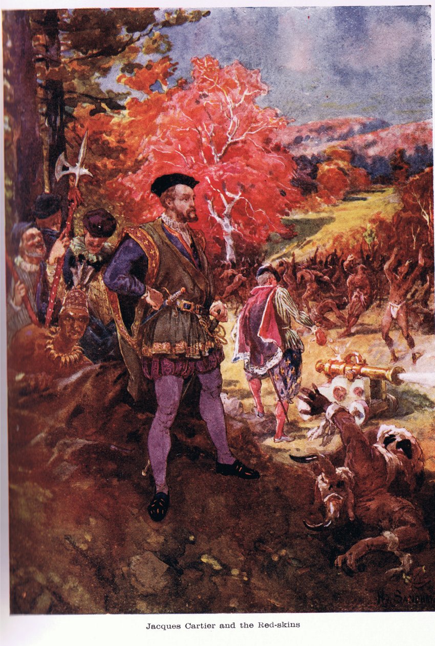 Jacques Cartier with the Redskins, ilustrace z 