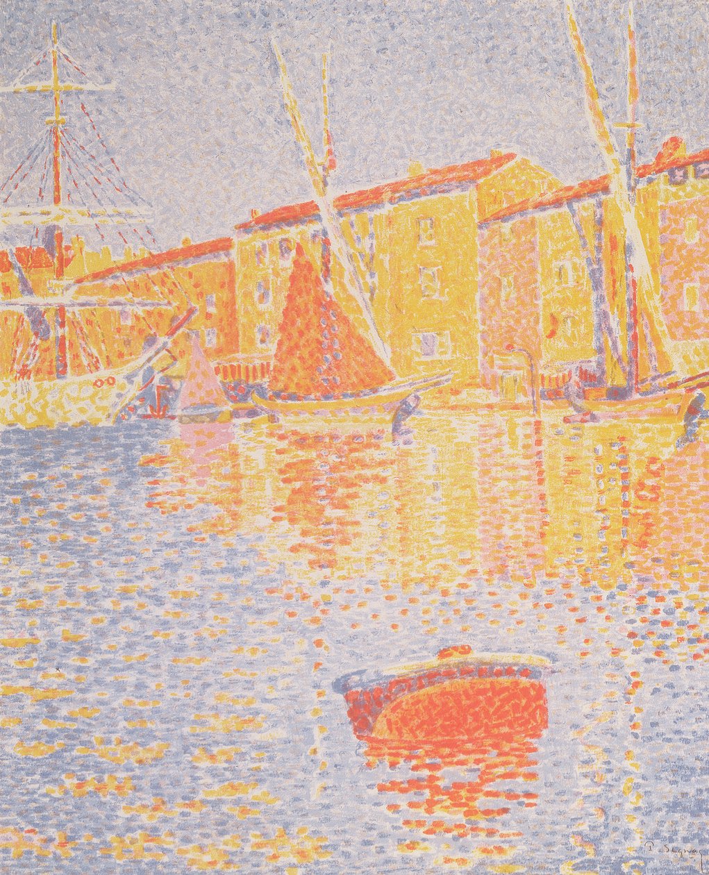 Bóje, přístav St. Tropez, 1894 (kolorovaná litografie) od Paul Signac