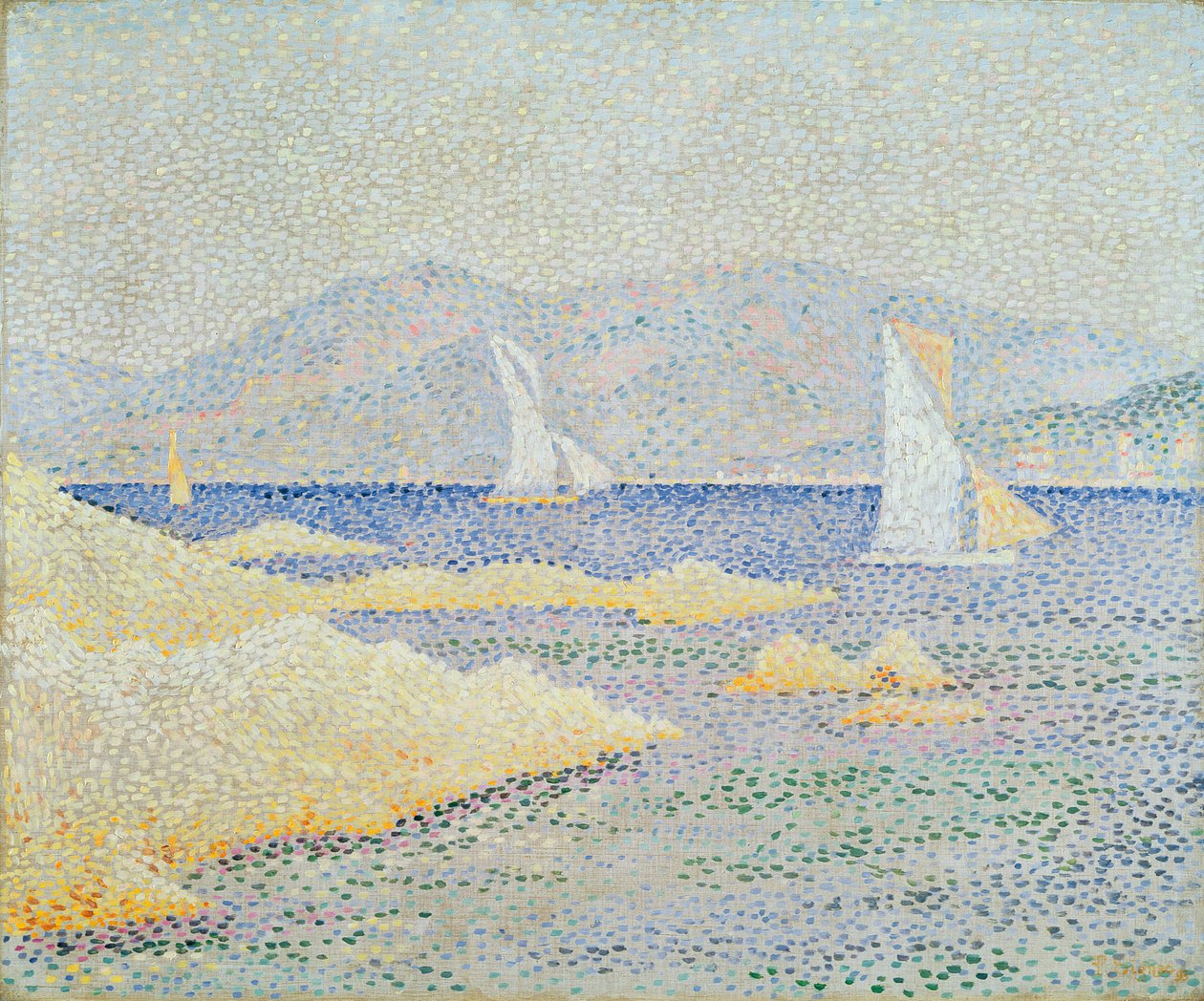 Pobřežní scéna, 1893 od Paul Signac