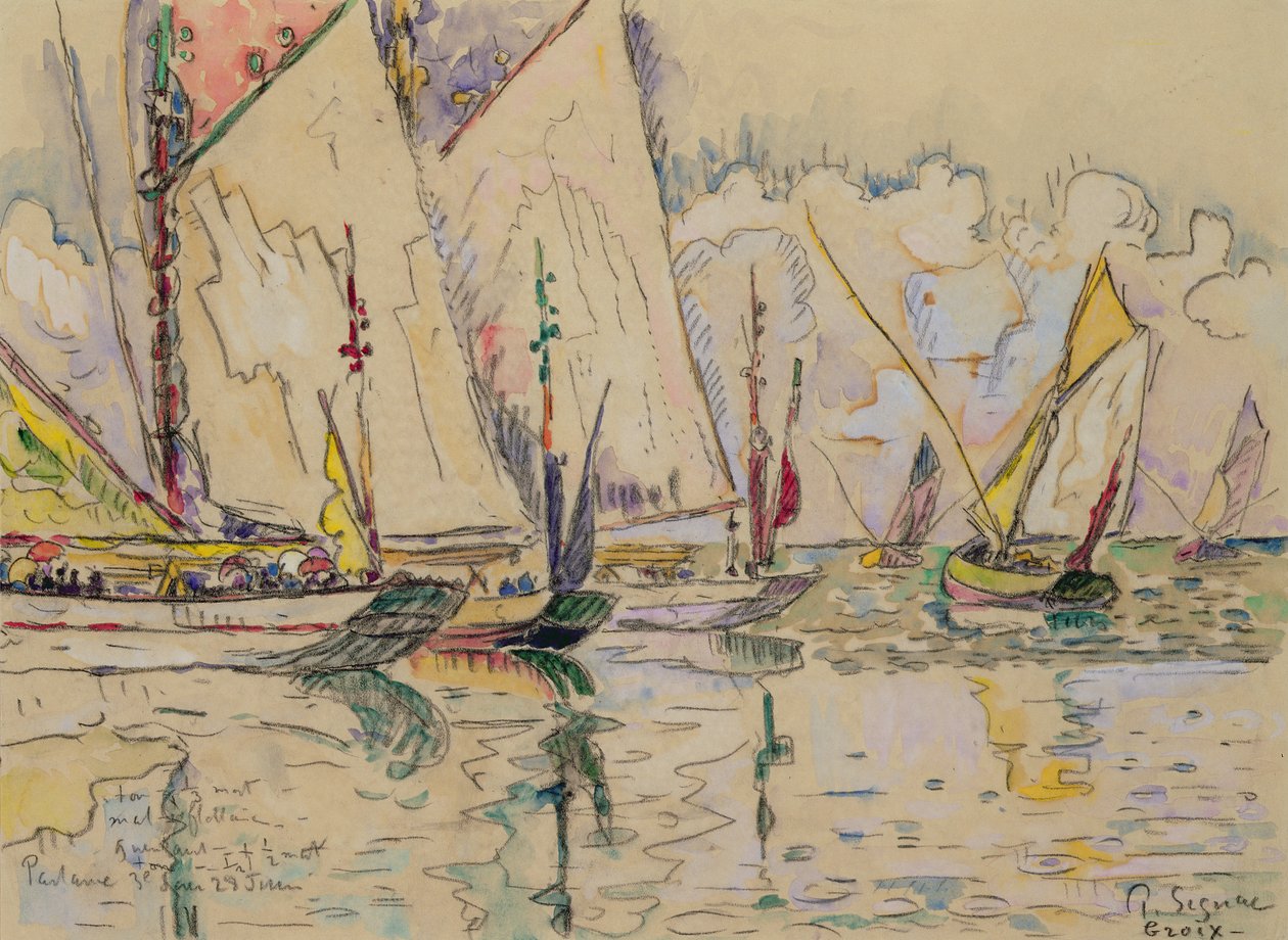 Odjezd tuňákových lodí v Groix od Paul Signac
