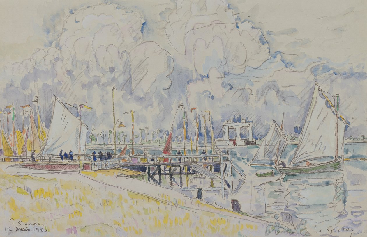 Le Crotoy, 1930 (wc s tužkou na papíře) od Paul Signac