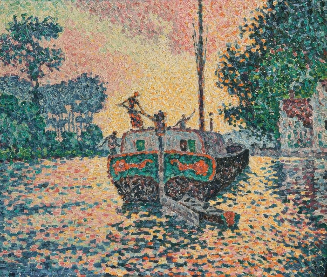 Barge, Samois od Paul Signac