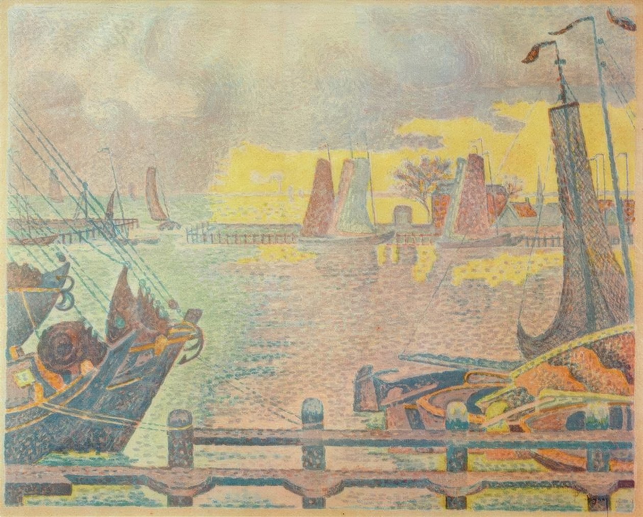 Lodě ve Flushingu od Paul Signac
