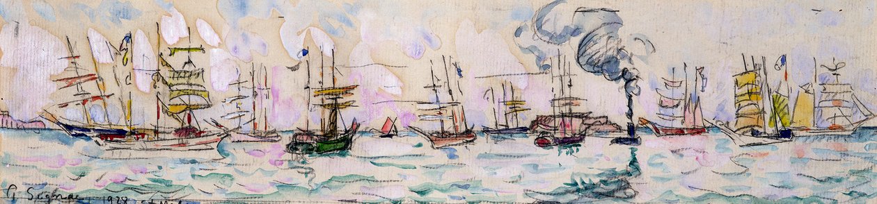 Odjezd rybářských trawlerů na Newfoundland, 1928 od Paul Signac