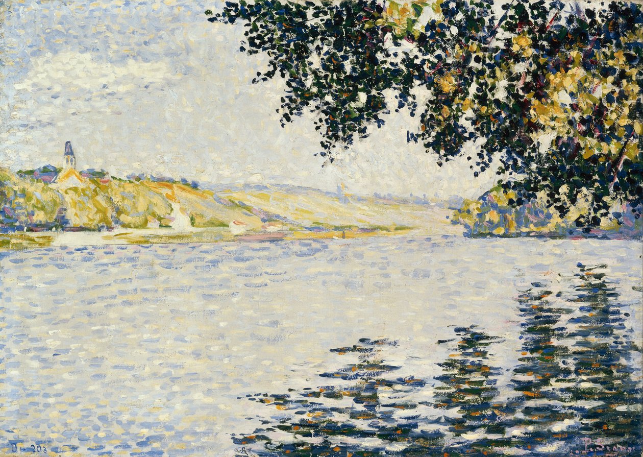 Pohled na Seinu v Herblay od Paul Signac