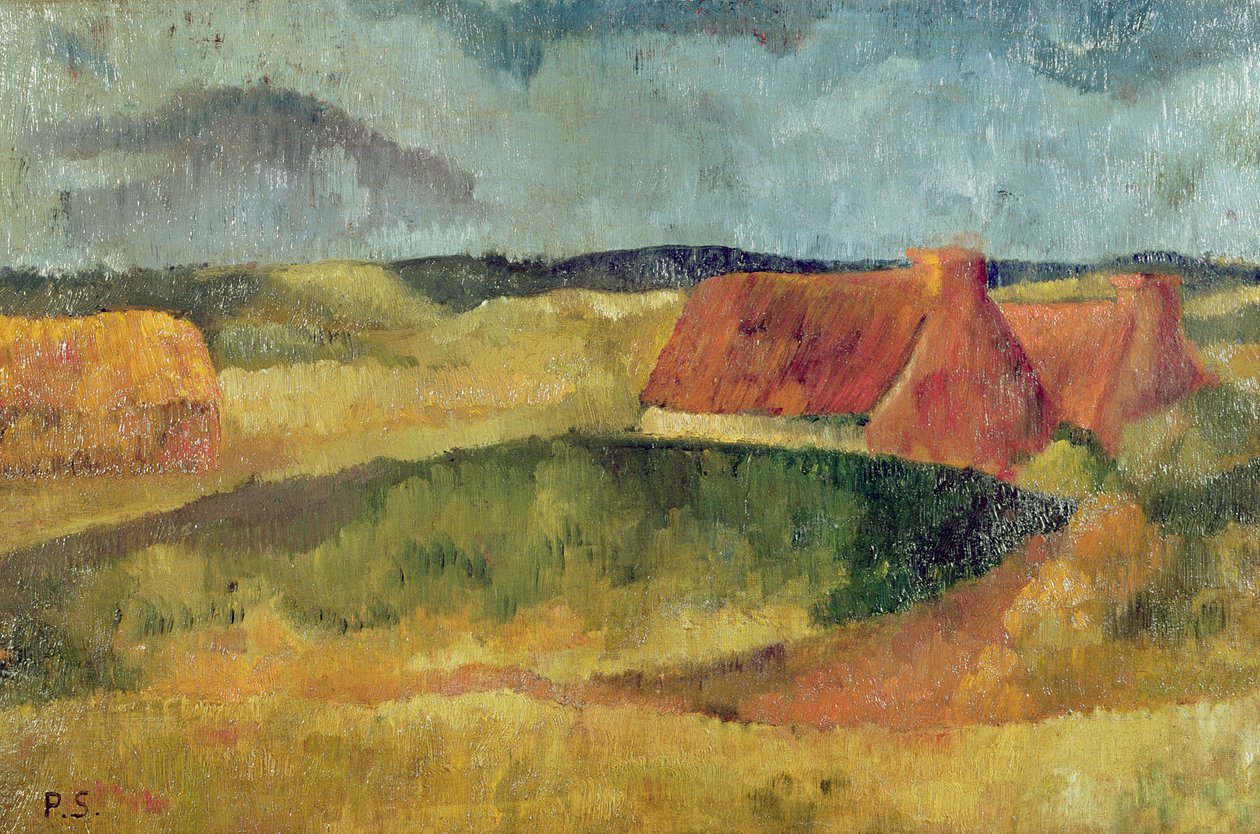 Doškové chalupy v Pouldu, 1894 od Paul Sérusier
