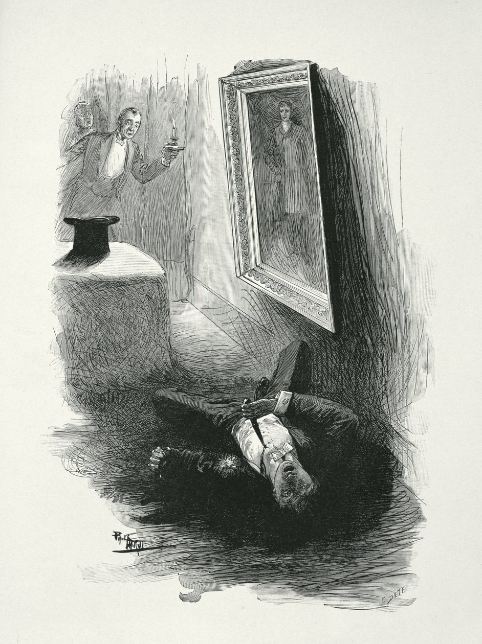 Ilustrace z knihy Oscara Wildea (1854-1900) "Obraz Doriana Graye", vyryl E. d