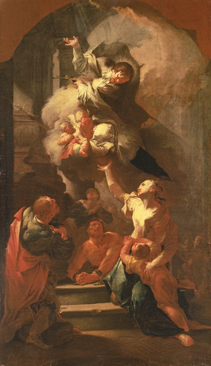 Svatý Jan Nepomucký utěšuje utlačované, asi 1748 od Paul Troger