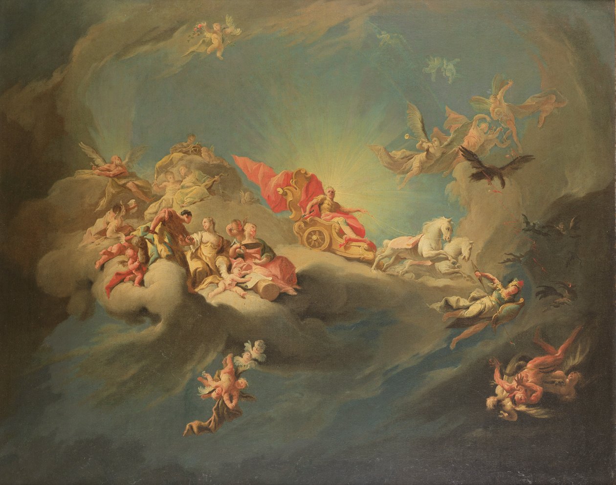Apoteóza císaře Karla VI. (1685-1740) v přestrojení za Apollóna od Paul Troger