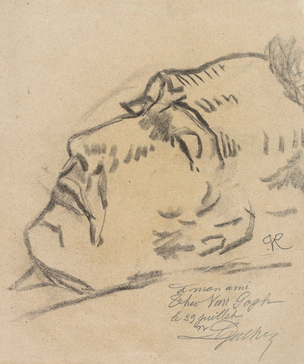 Vincent van Gogh (1853-1890) na smrtelné posteli, kresba Paul Ferdinand van Ryssel (pseudonym Paula Gacheta) od Paul  Gachet