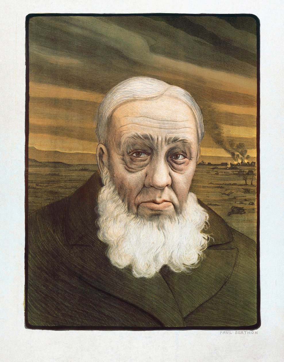Portrét Paula Krugera (1825-1904) (rytina) od Paul (after) Berthon