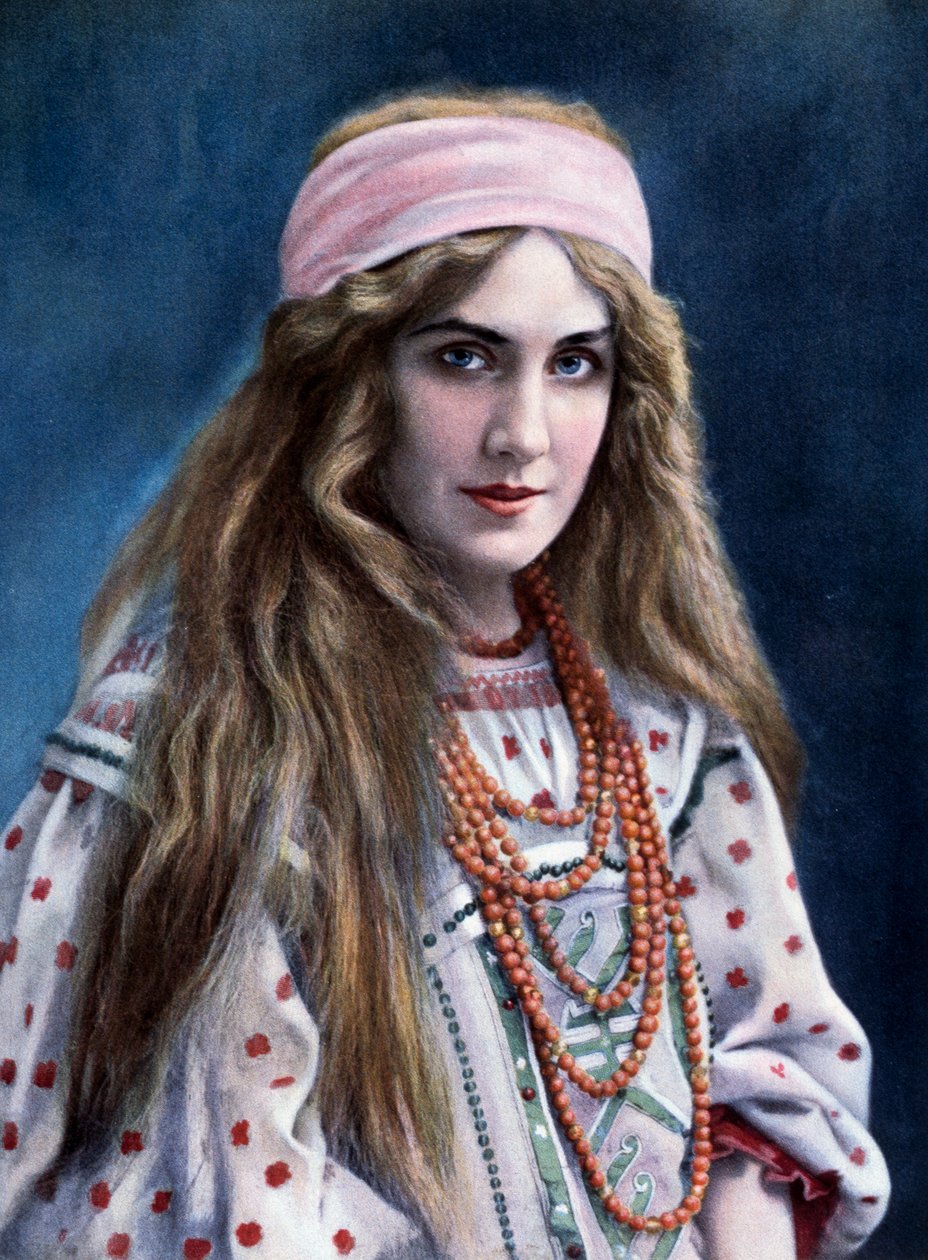 Marguerite Carre (1880-1947) Snegourotchkan roolissa Nikolai Rimski-Korsakovin (1844-1908) elokuvassa Snow Maiden od Paul (after) Nadar