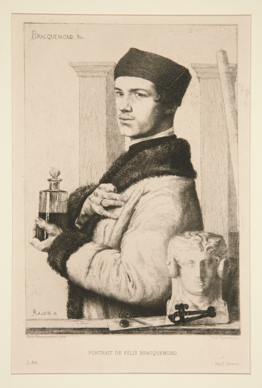 Portrét Felixe Bracquemonda od Paul Adolphe Rajon