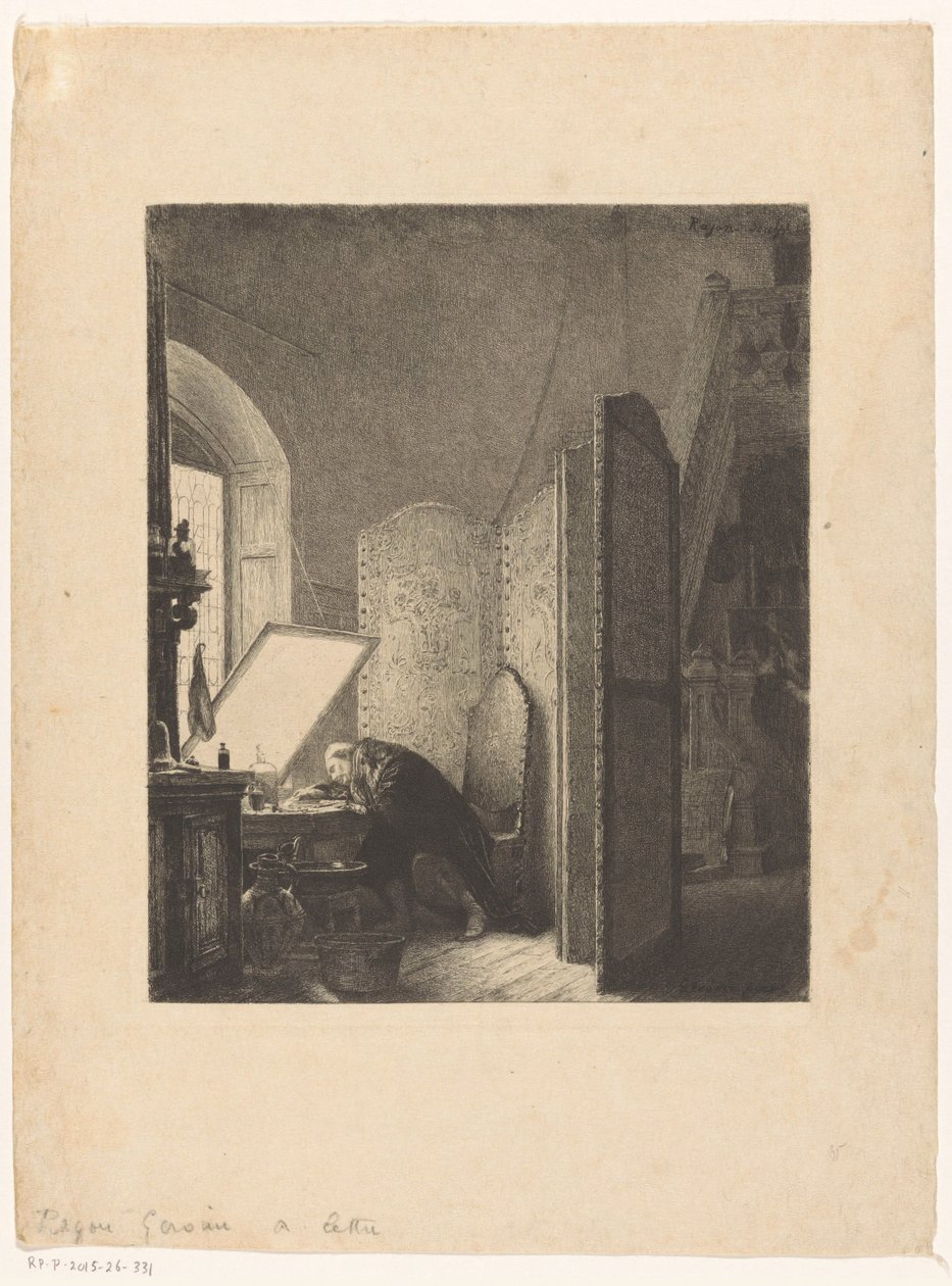 Rembrandt lept ve svém ateliéru Rembrandt dance son studio od Paul Adolphe Rajon