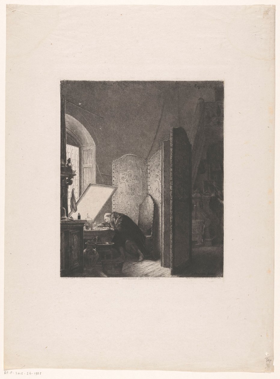 Rembrandt lept ve svém ateliéru Rembrandt dance son studio od Paul Adolphe Rajon