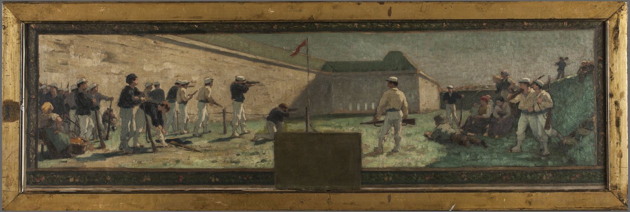 Skica radnice v Arcueil-Cachan: Le Tir, 1888 (olej na plátně) od Paul Albert Baudouin