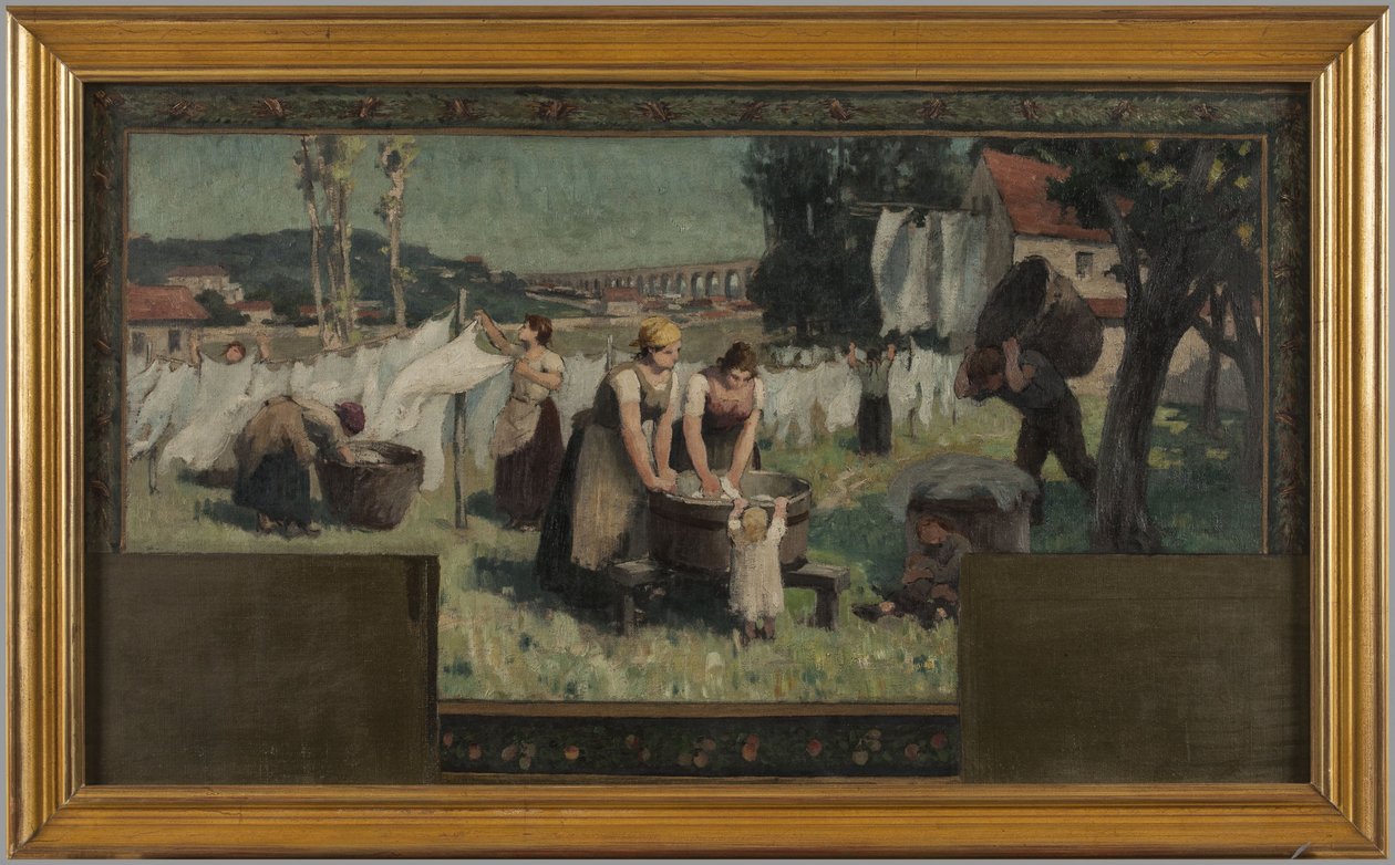 Skica radnice v Arcueil-Cachan: Les Blanchisseuses od Paul Albert Baudouin