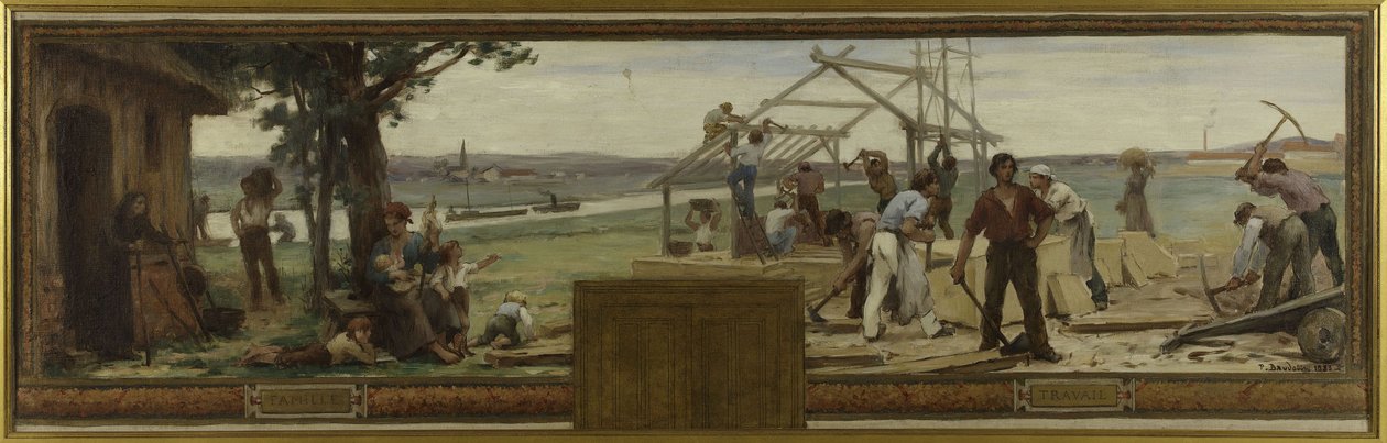 Skica radnice v Saint Maur-des-Fossés: Rodina a práce od Paul Albert Baudouin