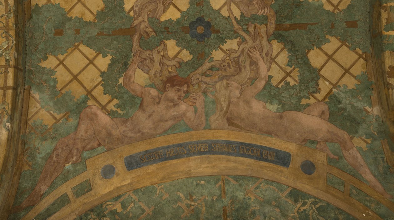 Roční období : Zima, mezi lety 1909 a 1910 (architektonické prostředí) od Paul Albert Baudouin