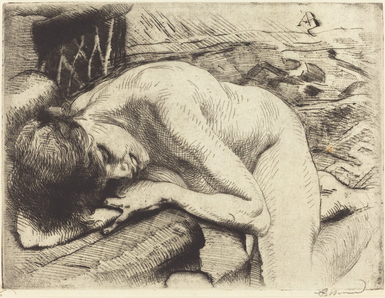 Model spí na podlaze Model spí na podlaze, 1885. od Paul Albert Besnard