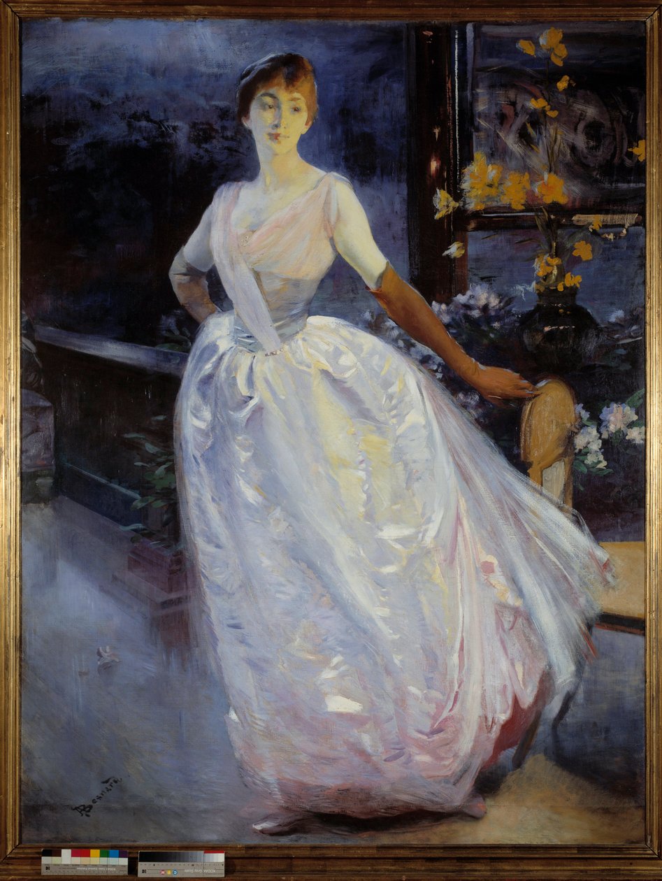 Portrét Madame Roger Jourdain, manželky malíře. Obraz Paula Alberta Besnarda (1849-1934) od Paul Albert Besnard