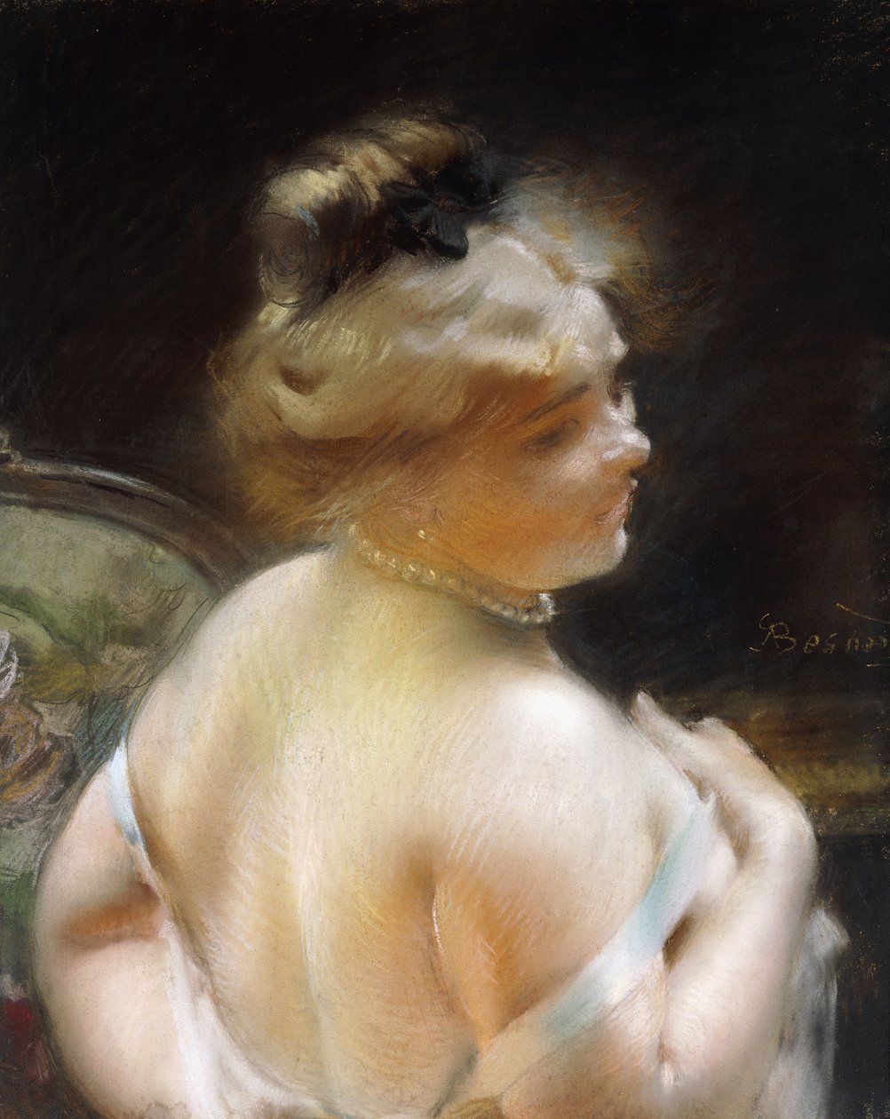 Žena s perlovým náhrdelníkem; Femme au Collier de Perles, od Paul Albert Besnard