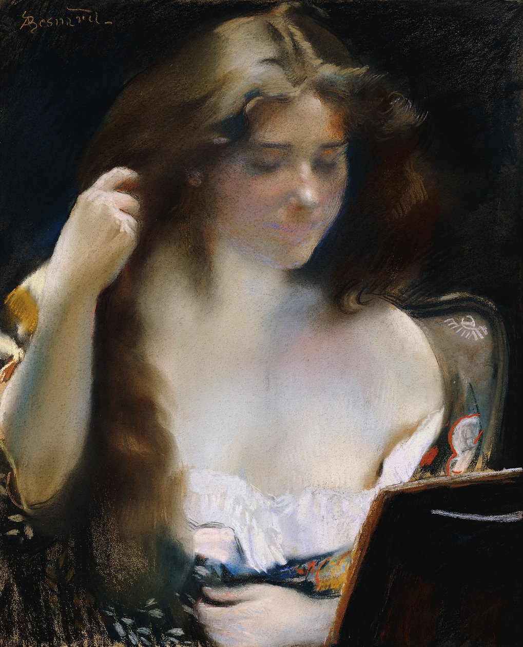 Mladá žena na její WC; Mladá žena na její toaletě, od Paul Albert Besnard