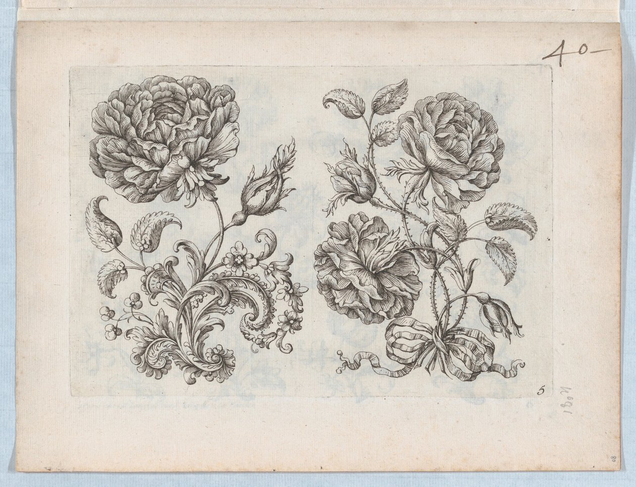 Série malých květinových motivů, deska 5, ca. 1670-85, ca. 1670-85. od Paul Androuet Du Cerceau
