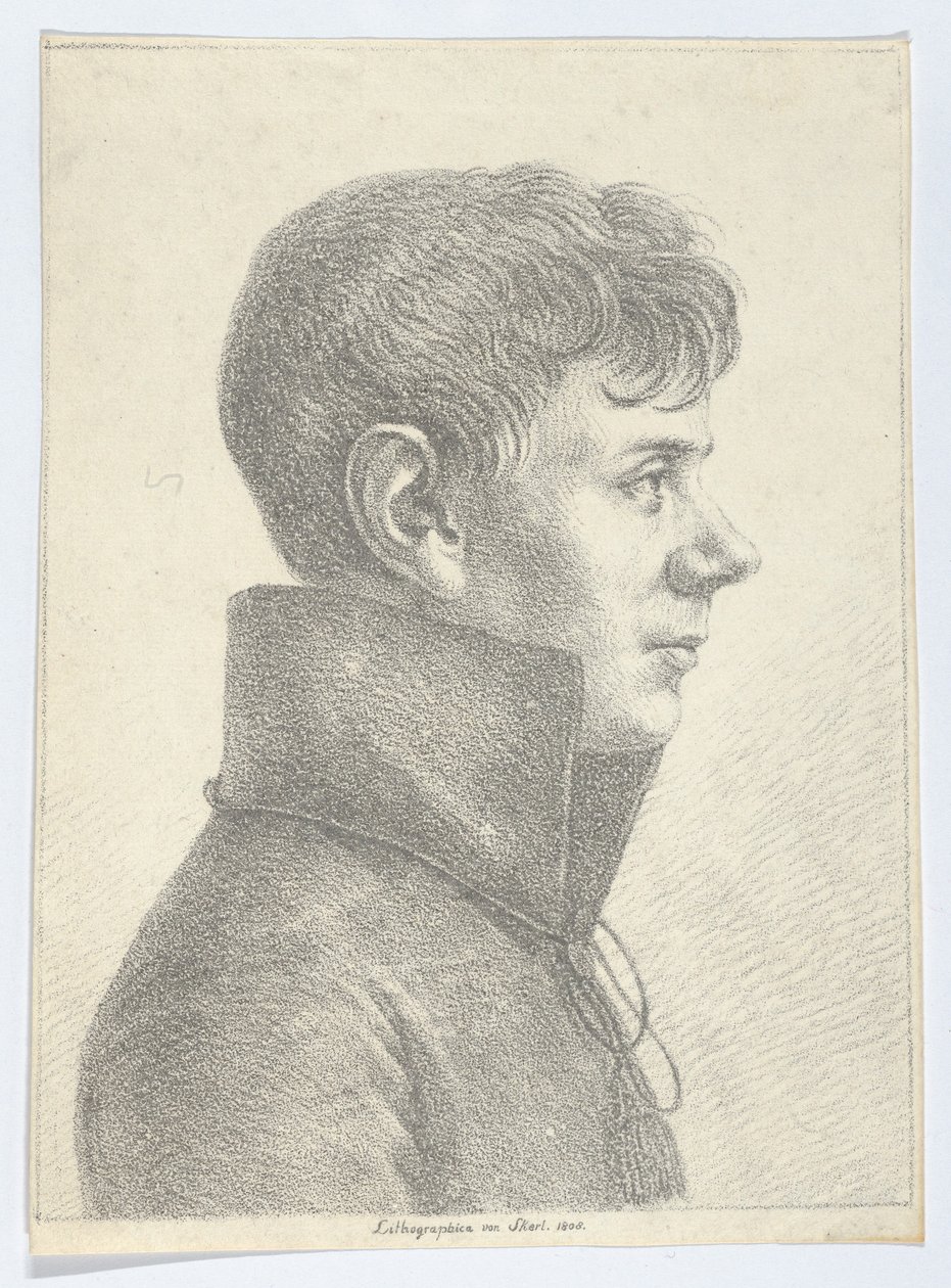Portrét mladého muže z profilu, 1808., 1808. od Paul Anton Skerl