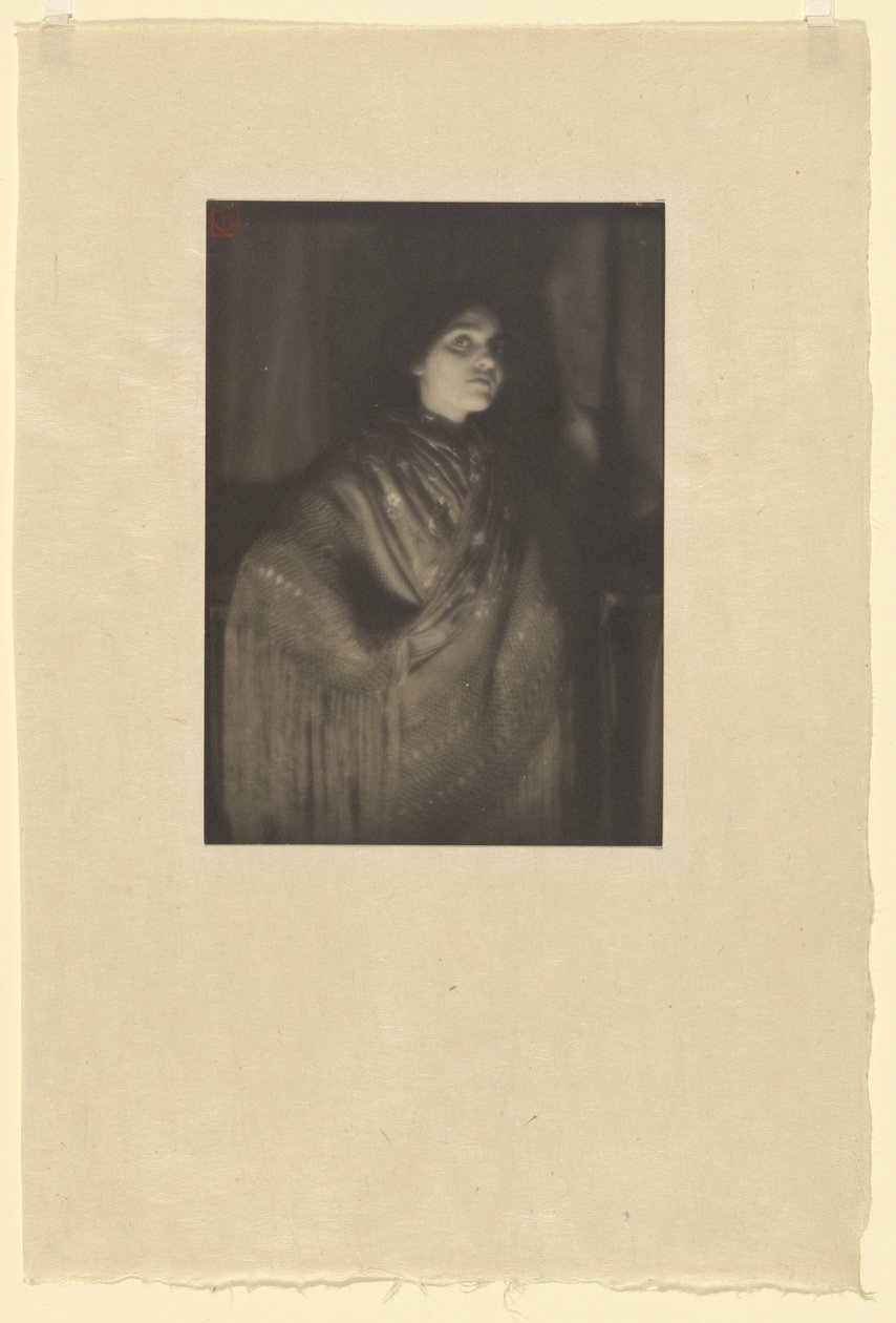 Portrét Rose Cohen ve španělském šátku / Rose Cohen, španělský šátek od Paul B. Haviland