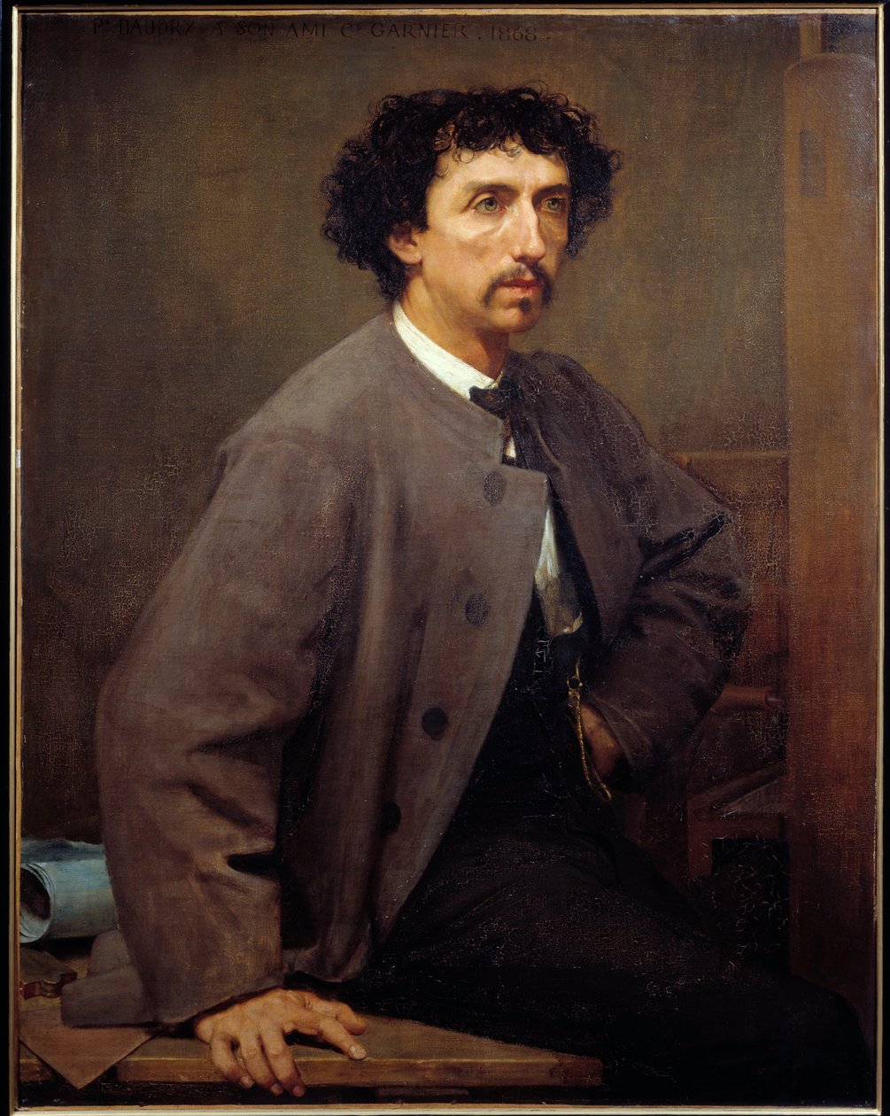 Portrét Charlese Garniera, francouzského architekta (1825 - 1898). Obraz Paula Baudryho (1828-1885) od Paul Baudry