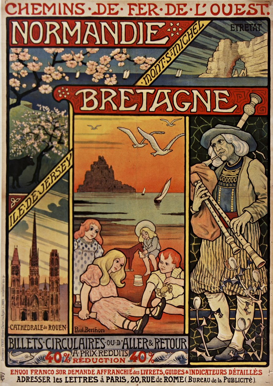 Západní železnice. Normandie, Bretaň, 1900. od Paul Berthon