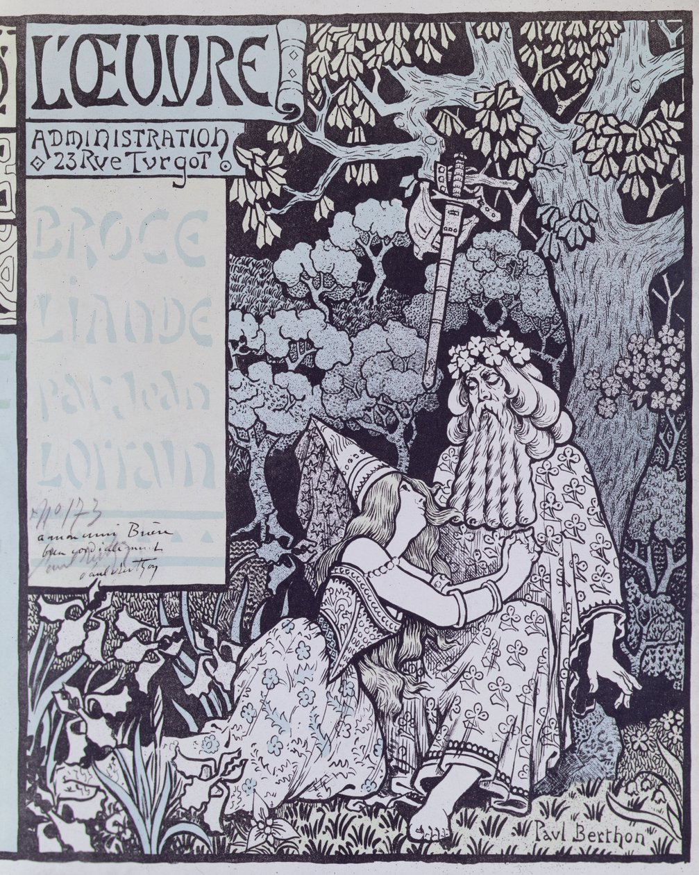 Zaklínač Merlin a víla Vivien v lese Broceliande, z 