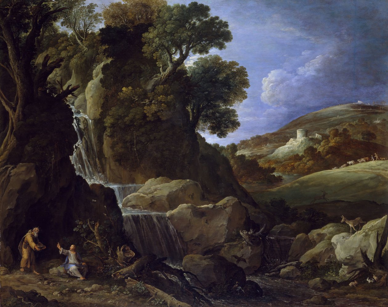 Kristus pokoušen na poušti, 1626. od Paul Brill